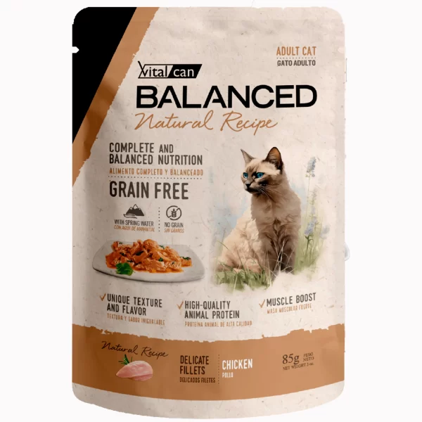 Vital Balanced Pouch Gato Adulto Natural Recipe Filetes